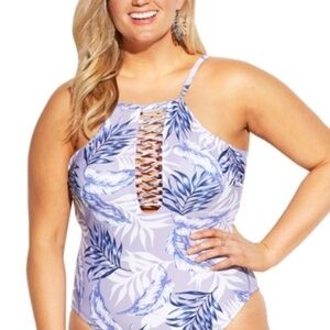 Modern Floral Raisins curve one piece swimsuit